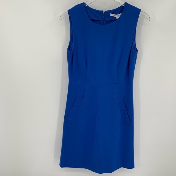 DVF Diane von Furstenberg Carpreena Blue Iris shift dress knit sleeveless New 4 - Picture 1 of 6